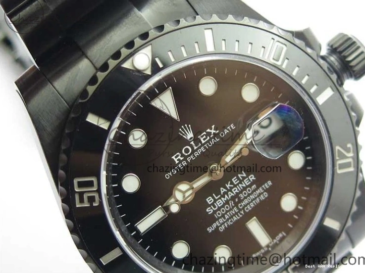 AAA Replica Watches Blaken Edition V6F WrinkleFree 1:1 Best Date W Submariner A 904L 2879 PVD 0121
